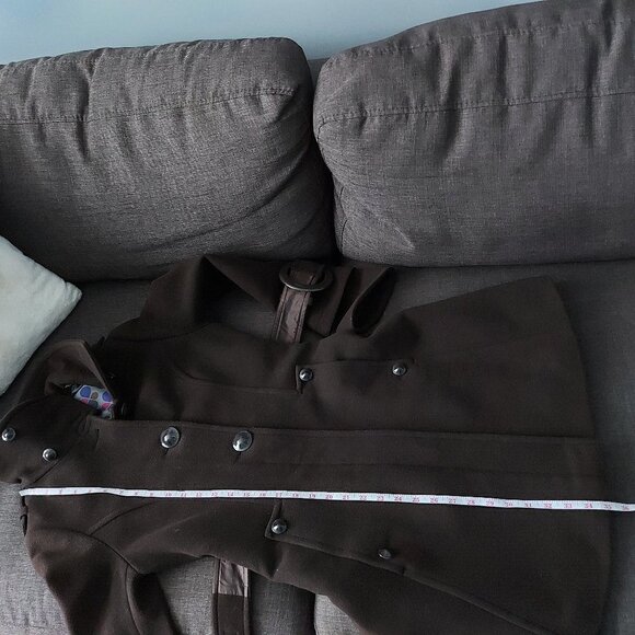 Brown Soia & Kyo Wool Blend Long Belted Coat - Picture 11 of 15